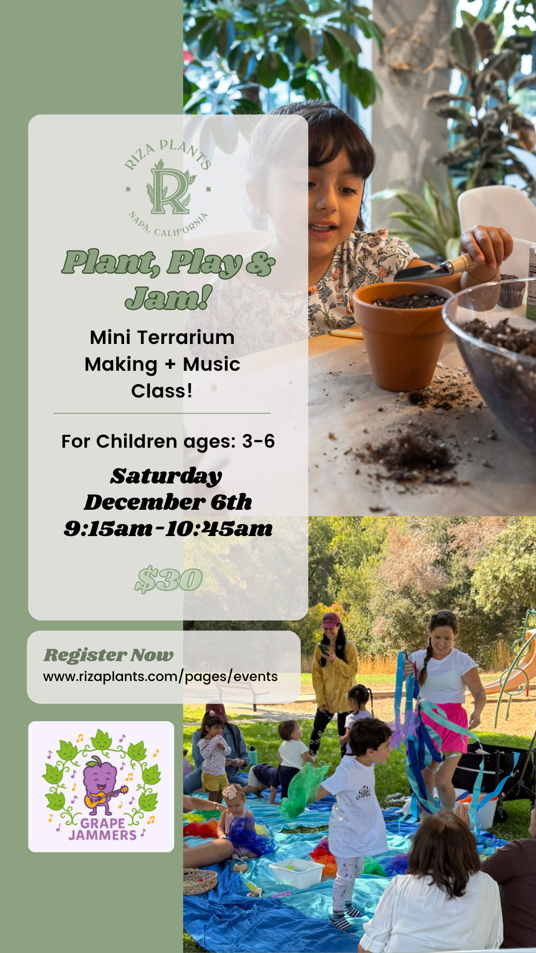 Kids Terrarium Making + Music Class!