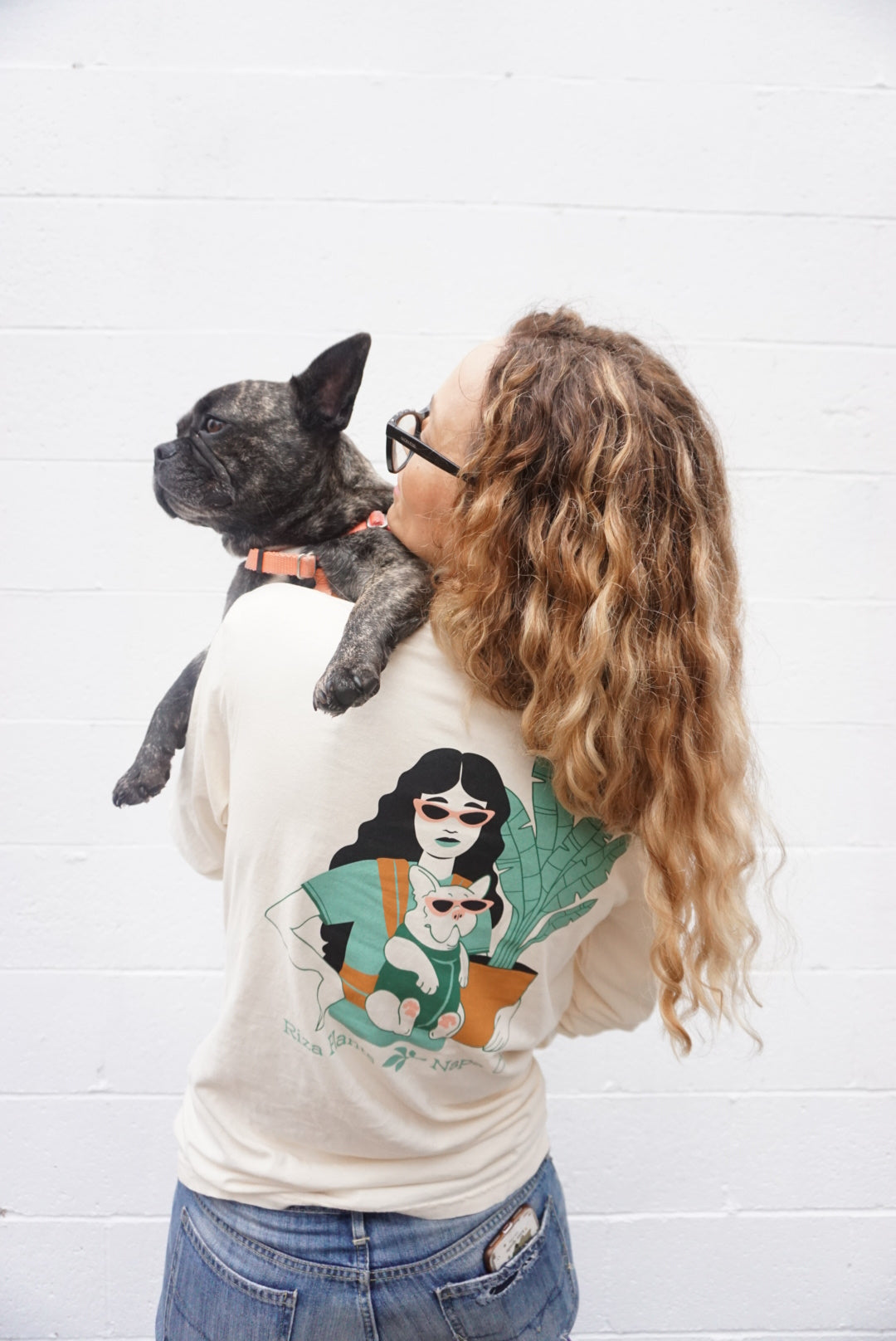 Frenchie//Plant long sleeve tee